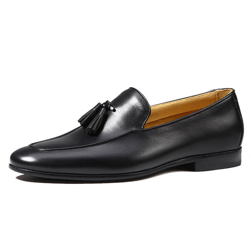 Men’s Premium Leather Tassel Loafers – Breathable Summer Style