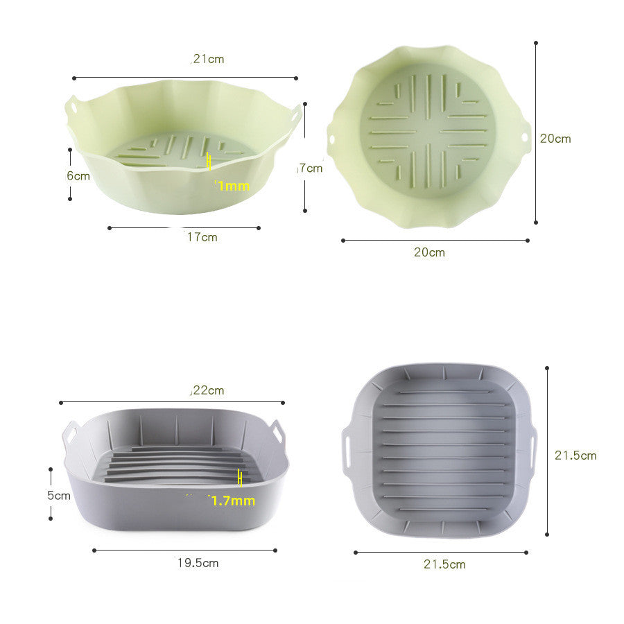 Silicone Air Fryer Accessories Tray – Non‑Stick Heat‑Resistant Baking Tools for Frying, Roasting & Easy Cleanup