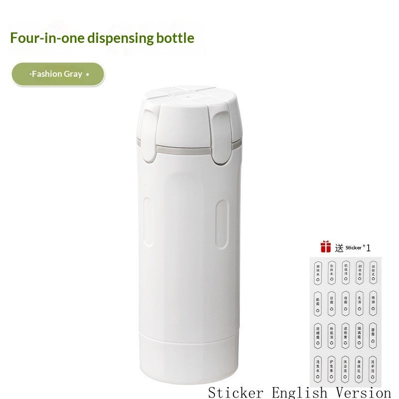 4‑in‑1 Travel Dispenser Bottle – Leak‑Proof Portable Refillable Toiletry Container for Shampoo, Conditioner, Lotion & Perfume