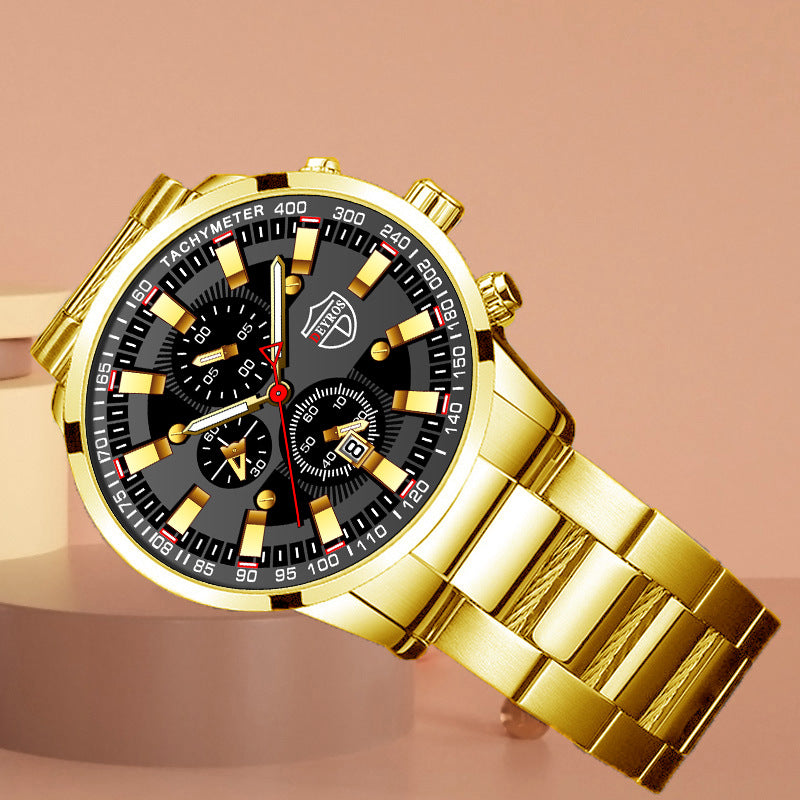 Men’s Stainless Steel Quartz Wristwatch – Waterproof, Analog Watch