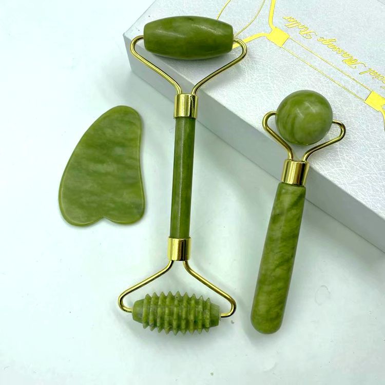 Natural Jade Beauty Device – Facial Massage & Skincare Tool | Cooling Lymphatic Jade Massager for Face & Neck