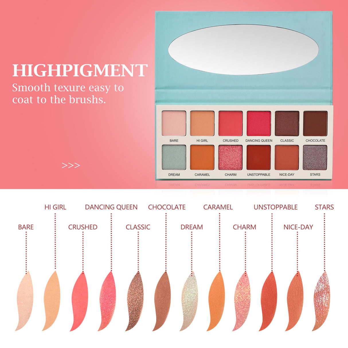Las Chicas 12-Color High Pigment Eyeshadow Palette – Silky Cream Makeup with Rich Color Payoff | Cruelty-Free Beauty Palette