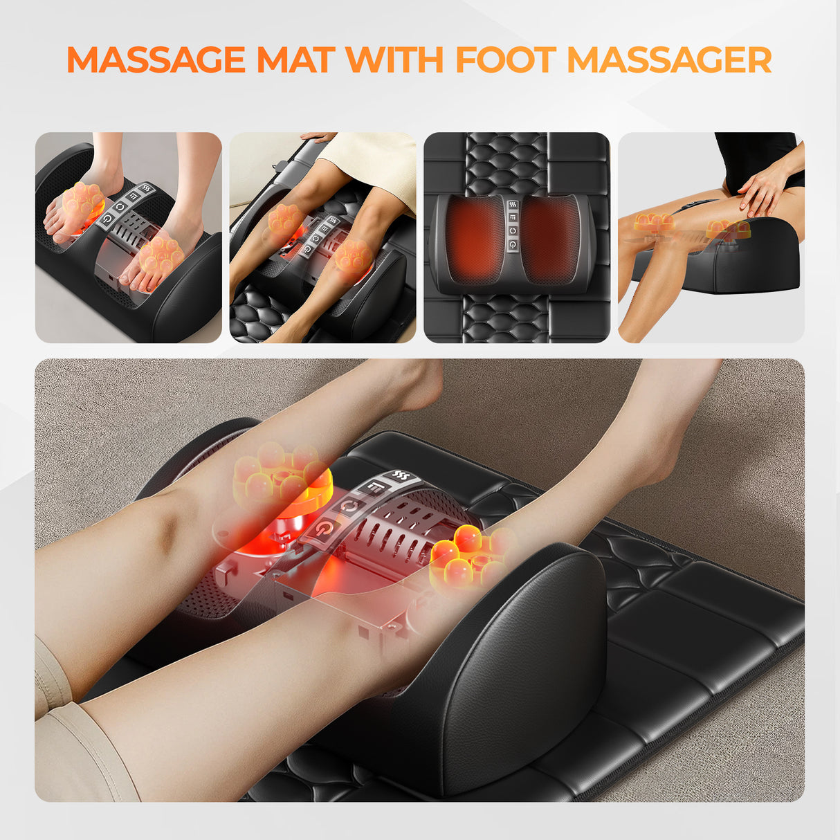 Foldable Massage Mattress with Smart Heating & Timer – Full-Body Relaxation Mat, Portable Heated Massage Pad for Home Use