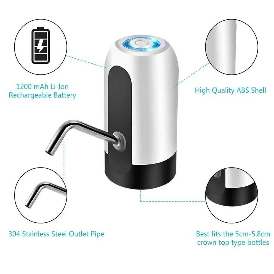 Electric Automatic Water Dispenser for 5-Gallon Bottles – USB Rechargeable Universal Water Pump | Portable Drinking Water Dispenser