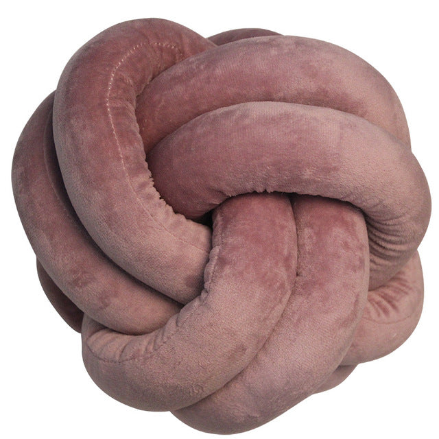 Knotted Plush Ball Round Throw Pillow – Soft Decorative Knot Cushion for Sofa, Bed & Home Décor