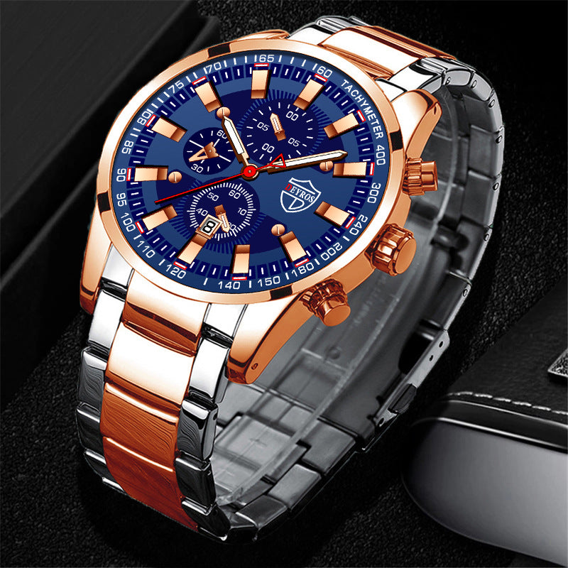 Men’s Stainless Steel Quartz Wristwatch – Waterproof, Analog Watch