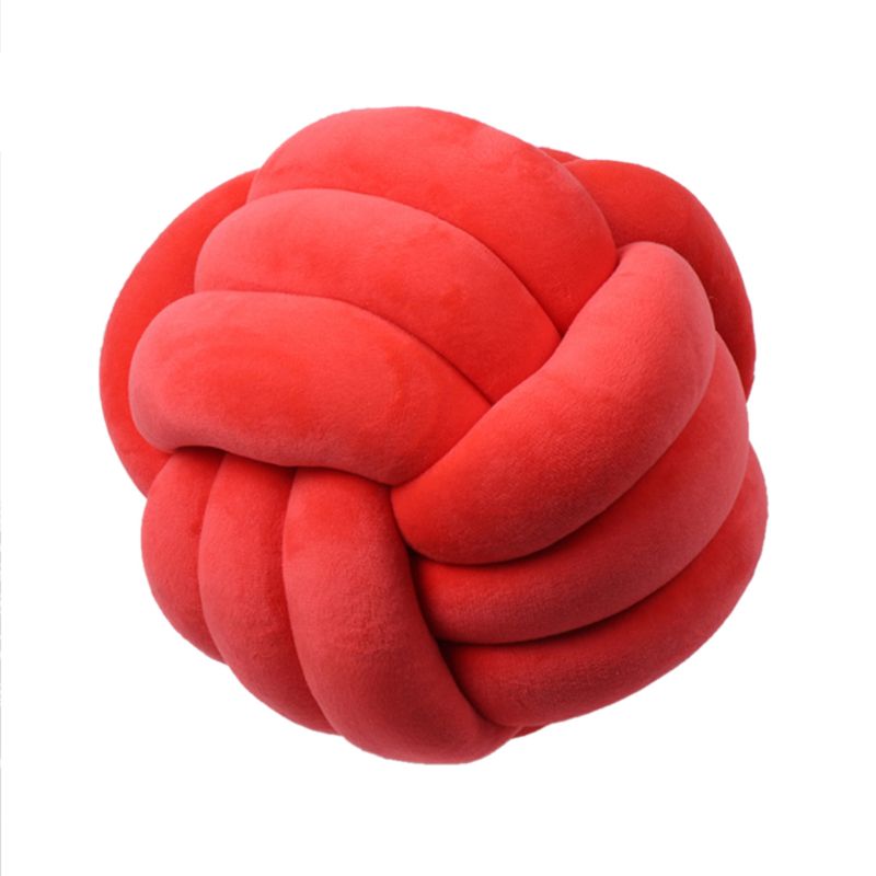 Knotted Plush Ball Round Throw Pillow – Soft Decorative Knot Cushion for Sofa, Bed & Home Décor