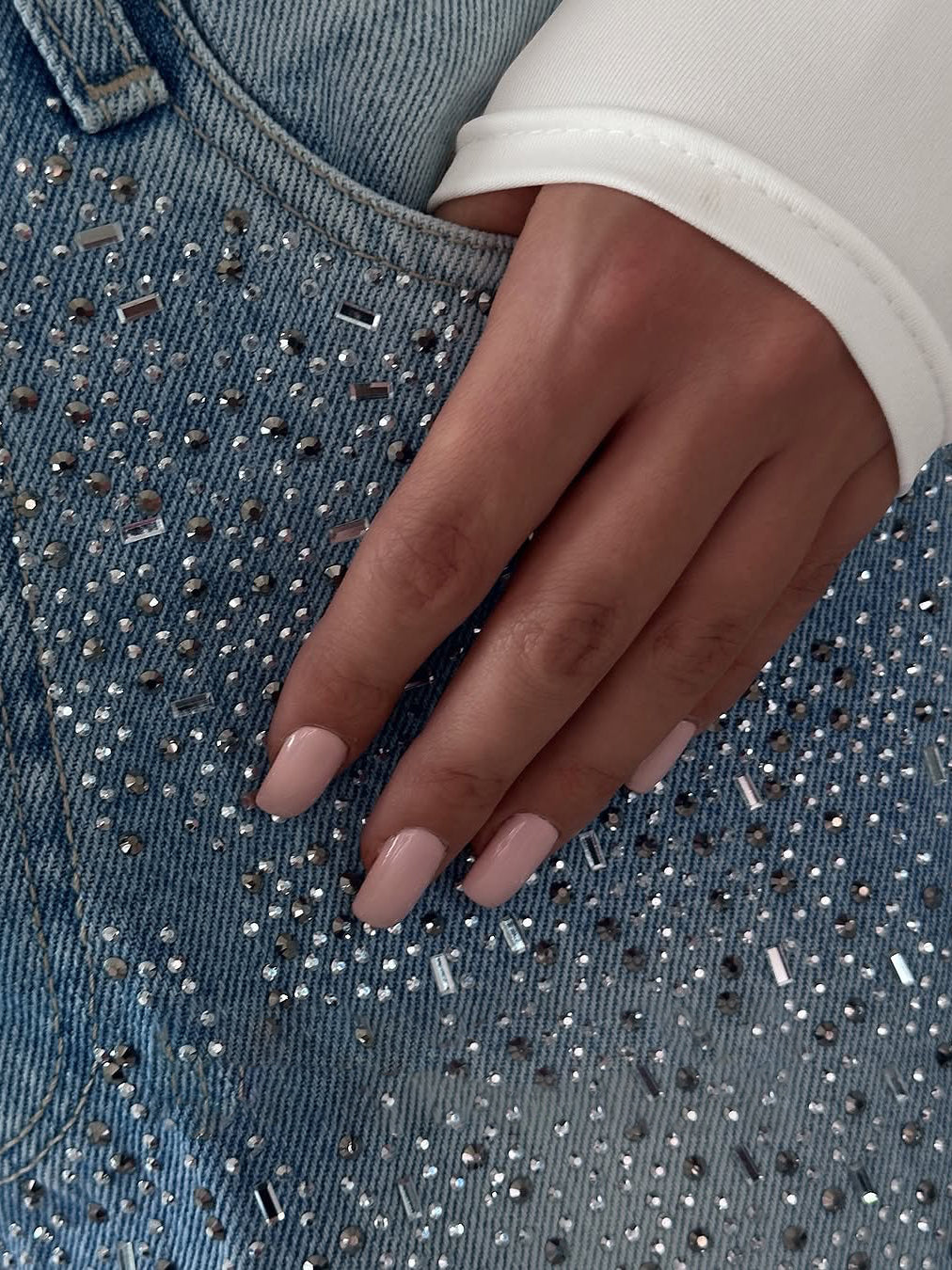 Irregular Rhinestone Jeans – Fashion Sparkly Denim Pants | Trendy Statement Streetwear Jeans