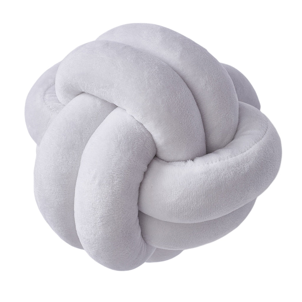 Knotted Plush Ball Round Throw Pillow – Soft Decorative Knot Cushion for Sofa, Bed & Home Décor