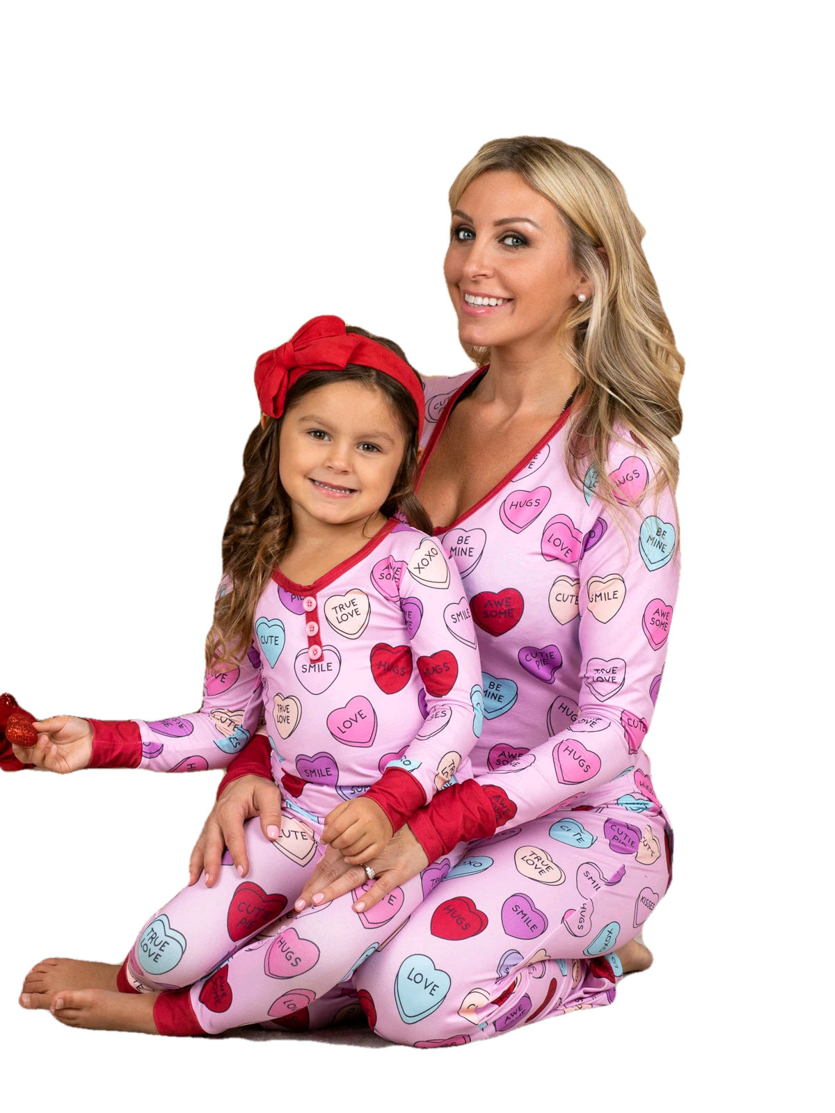 Valentine’s Day Family Pajama Set – Love Print Matching Parent & Child Sleepwear | Casual Homewear PJs