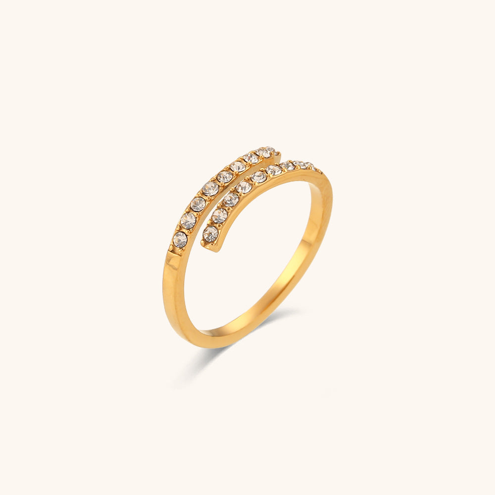 Stainless Steel Ring with 18K Gold Plating – Minimalist Luxury Jewelry | Elegant & Timeless Ring for Women