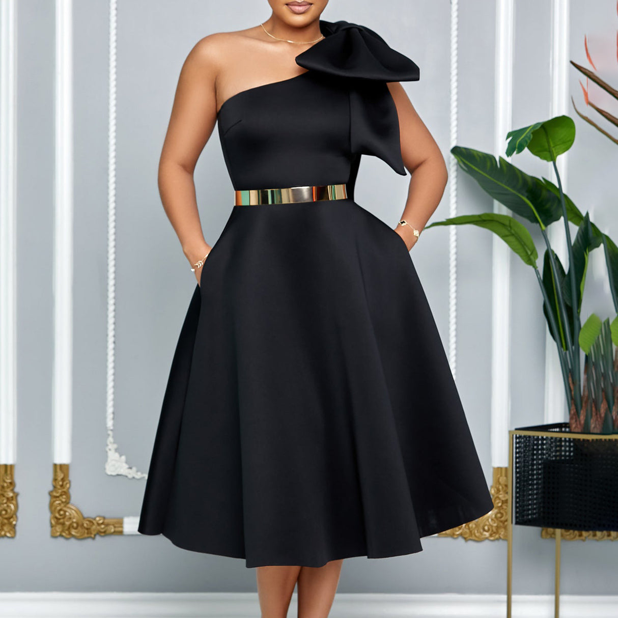 Valentine’s Day Sexy Evening Gown – Solid Color Elegant Long Dress for Women | Party, Date Night & Formal Wear