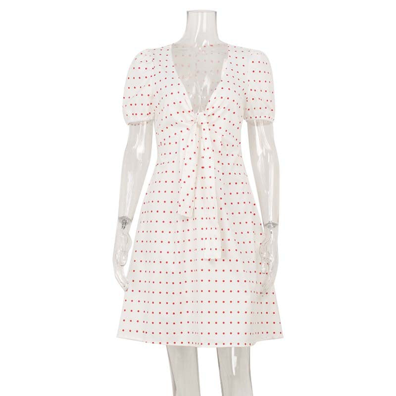 Summer New Arrival Sexy Low-Cut Dress with Bow Decoration – Elegant Bodycon Mini Dress for Women