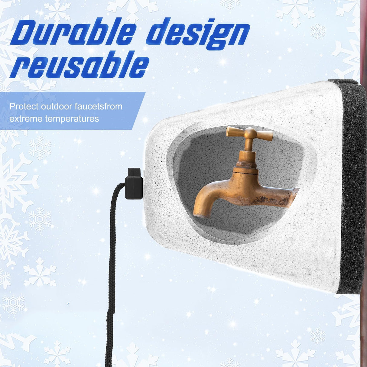 Outdoor Winter Foam Faucet Cover – Anti‑Freeze Insulated Spigot Protector for Cold Weather, Leak‑Proof Freeze Protection