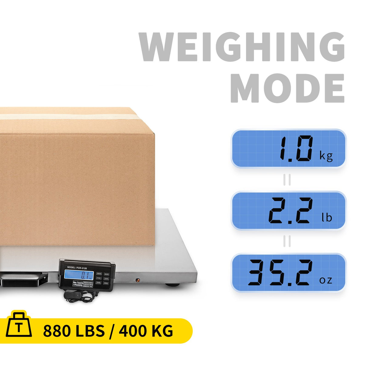 880lb Heavy-Duty Livestock Scale – Large Stainless Steel Platform Digital Floor Scale for Animals, Shipping & Industrial Use (40.6×20.9 in)