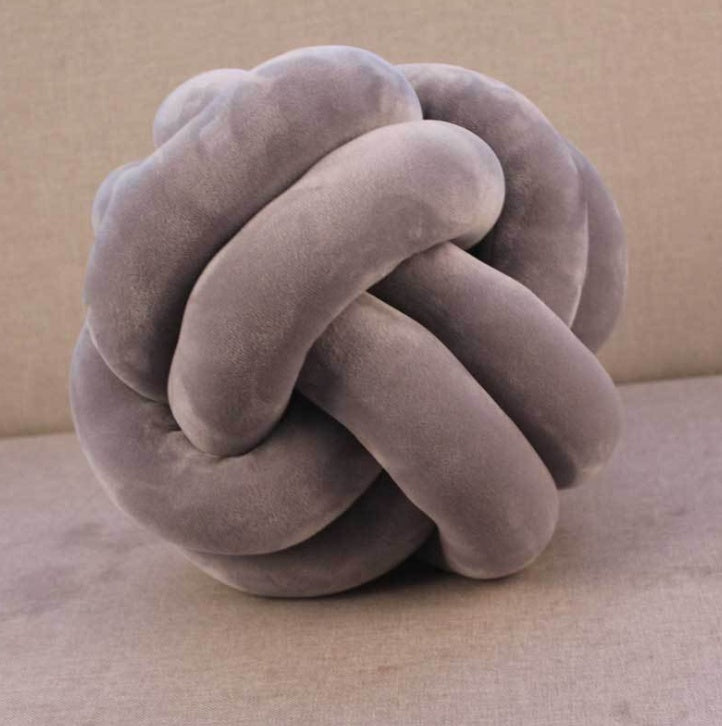 Knotted Plush Ball Round Throw Pillow – Soft Decorative Knot Cushion for Sofa, Bed & Home Décor