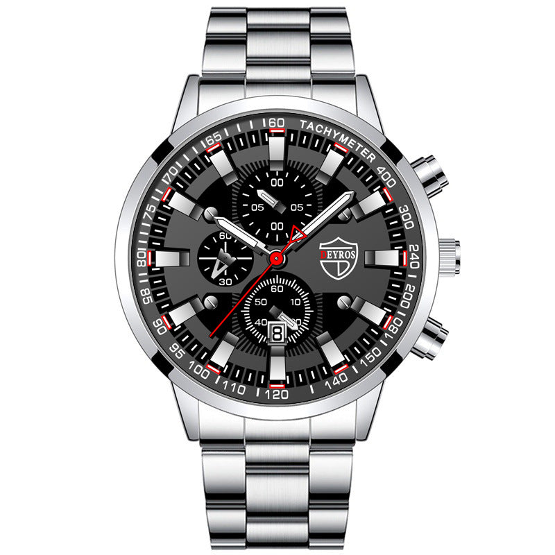 Men’s Stainless Steel Quartz Wristwatch – Waterproof, Analog Watch