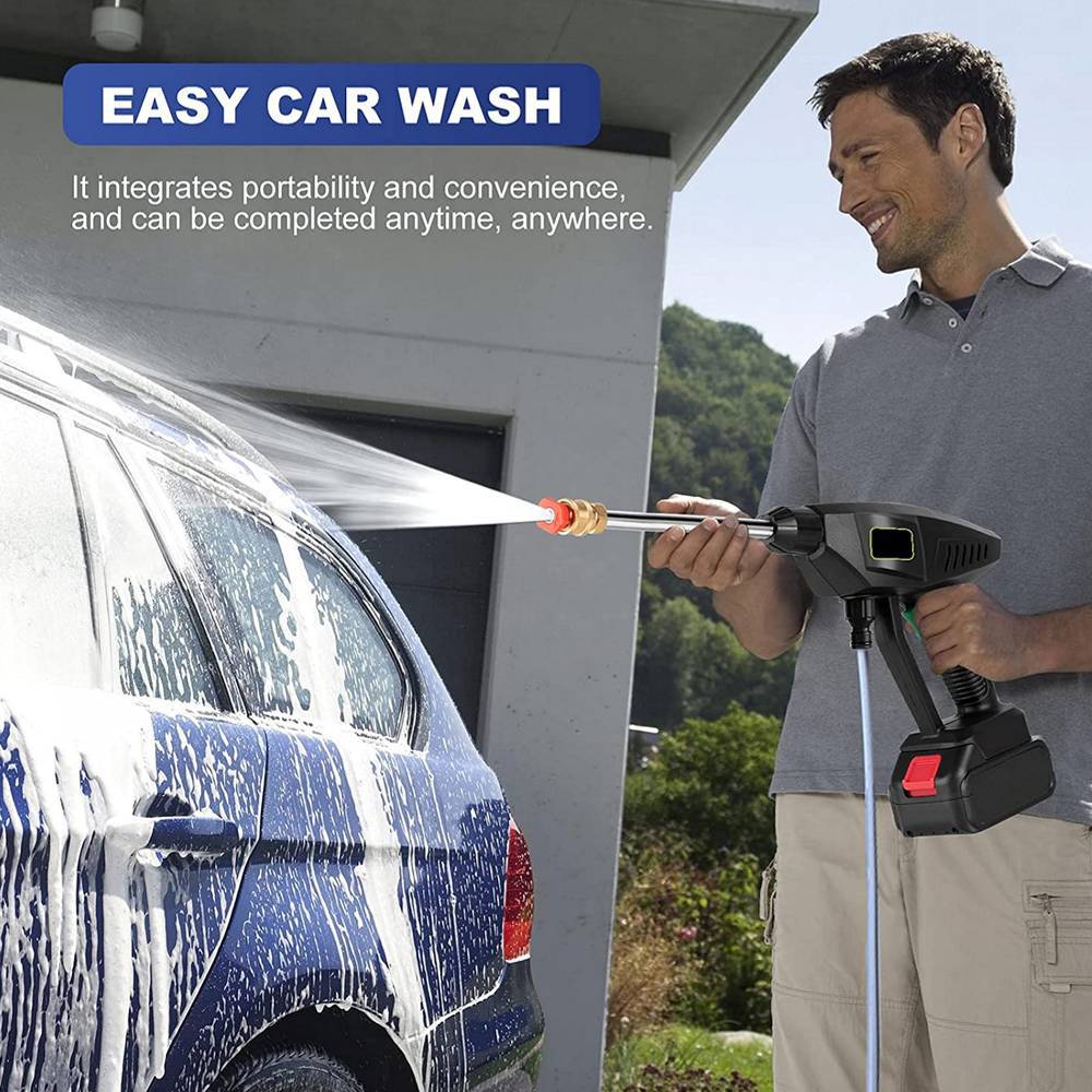 Cordless High-Pressure Car Washer Jet Gun – Rechargeable Cleaner with Dual Batteries