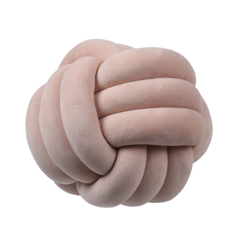 Knotted Plush Ball Round Throw Pillow – Soft Decorative Knot Cushion for Sofa, Bed & Home Décor