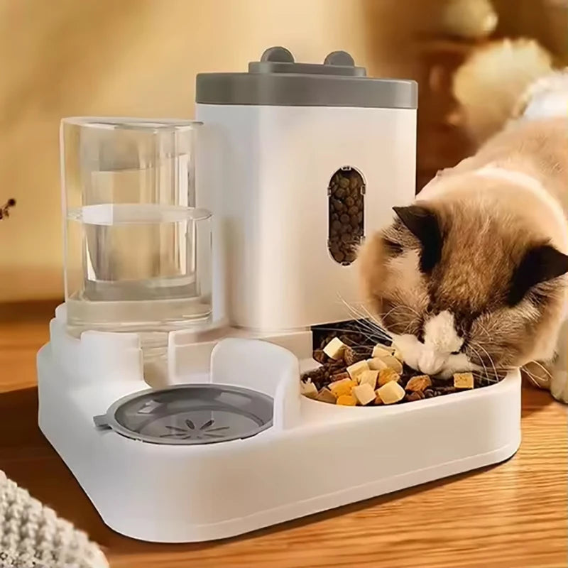 Distributeur automatique de nourriture et d'eau de grande capacité pour chats et chiens