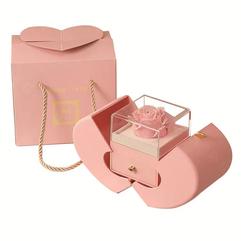 Collar con joyero de manzana y rosa | Regalo para mi hija