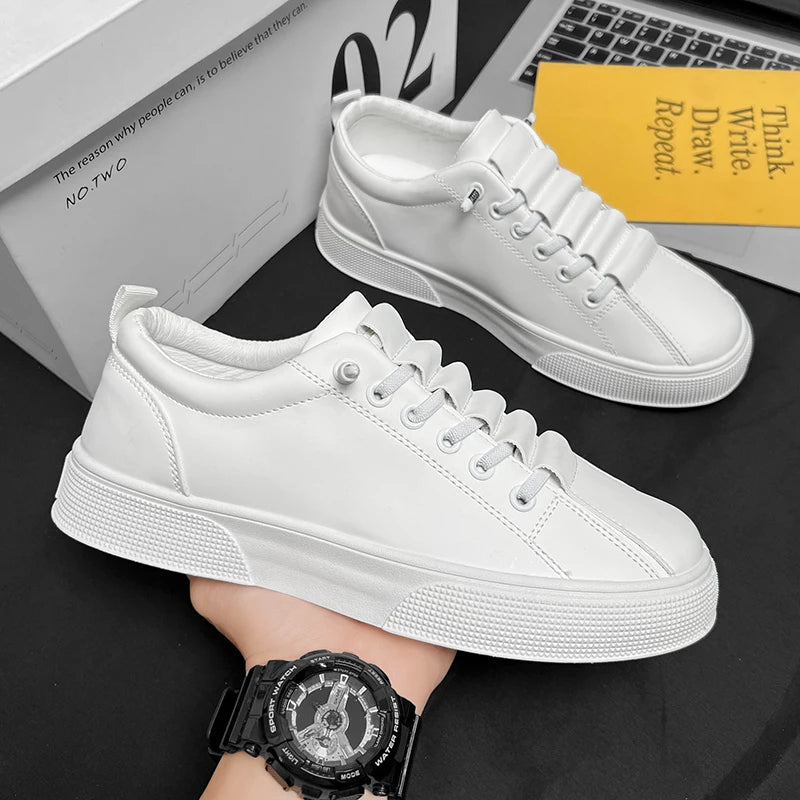 Men’s Casual Lightweight PU Leather Sneakers