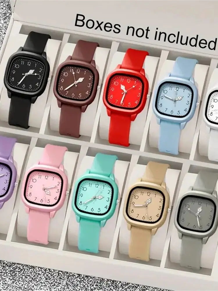 Casual and fashionable square quartz watch