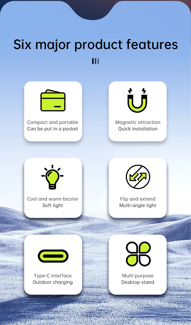 Espejo magnético para selfies con mini luz de relleno – Anillo de luz para teléfono ajustable de doble color