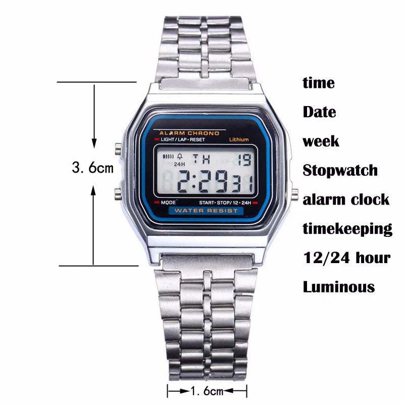 2025 Digital Sports Watches – Waterproof LED Wristwatch for Men & Women | Gold Casual Electronic Watch Relógio Homme Femme