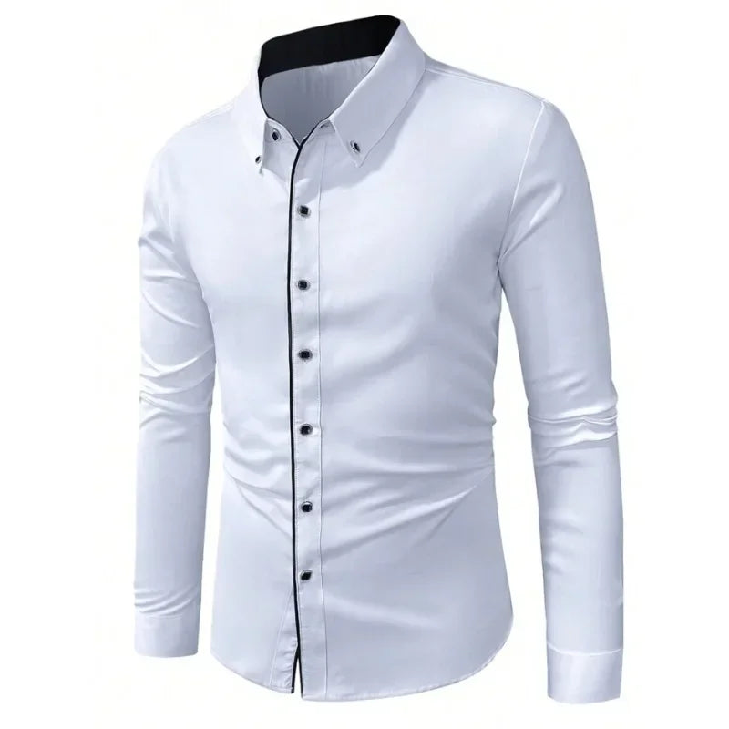 Men’s Elegant Striped Long Sleeve Shirt