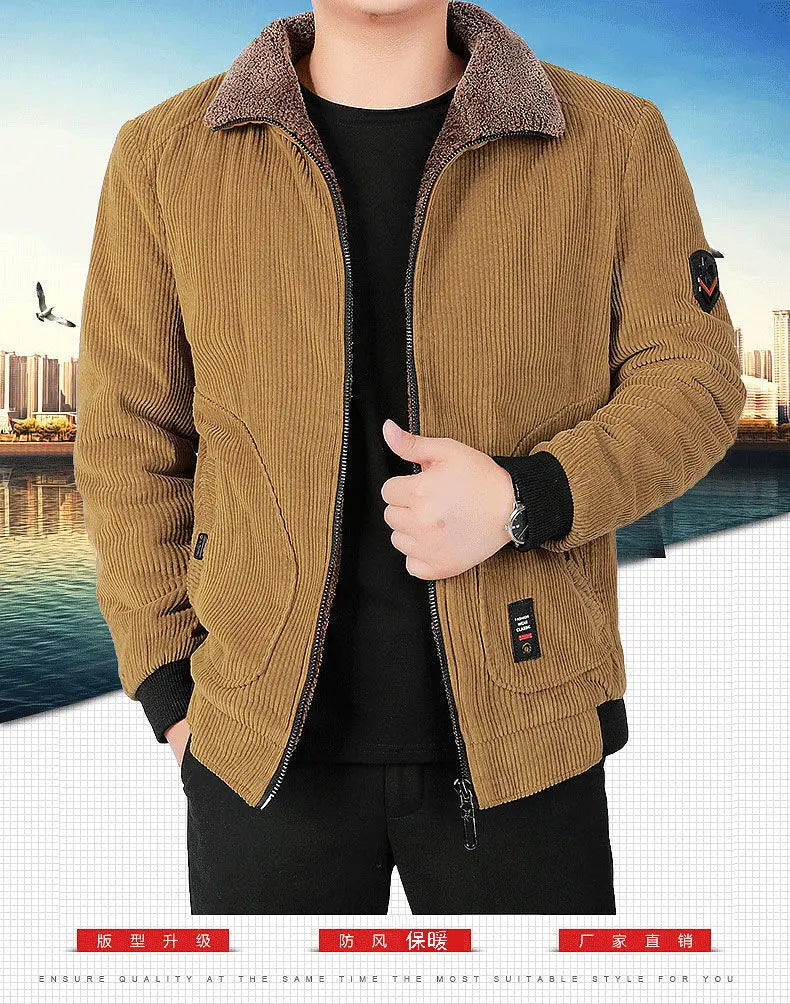 Men’s 2025 Winter Velvet-Thickened Corduroy Jacket