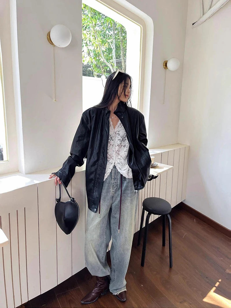 Y2K Lace Sheer Long Sleeve Blouse