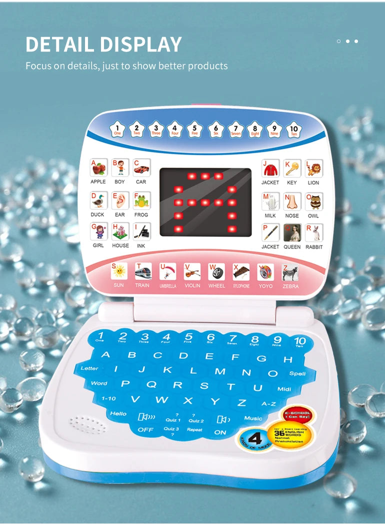 Interactive Preschool Learning Laptop Toy