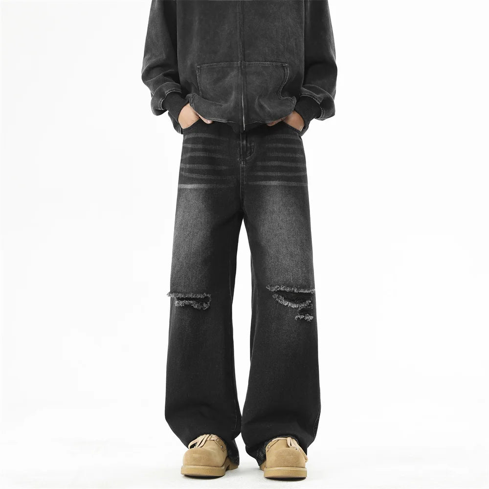 Trendy Men’s High Street Ripped Jeans