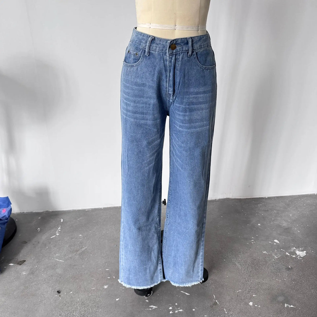 Korean-Style Casual Loose Wide-Leg Jeans for Women