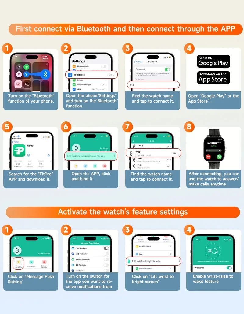 1.44" Full Touch Smart Watch for Android Phones