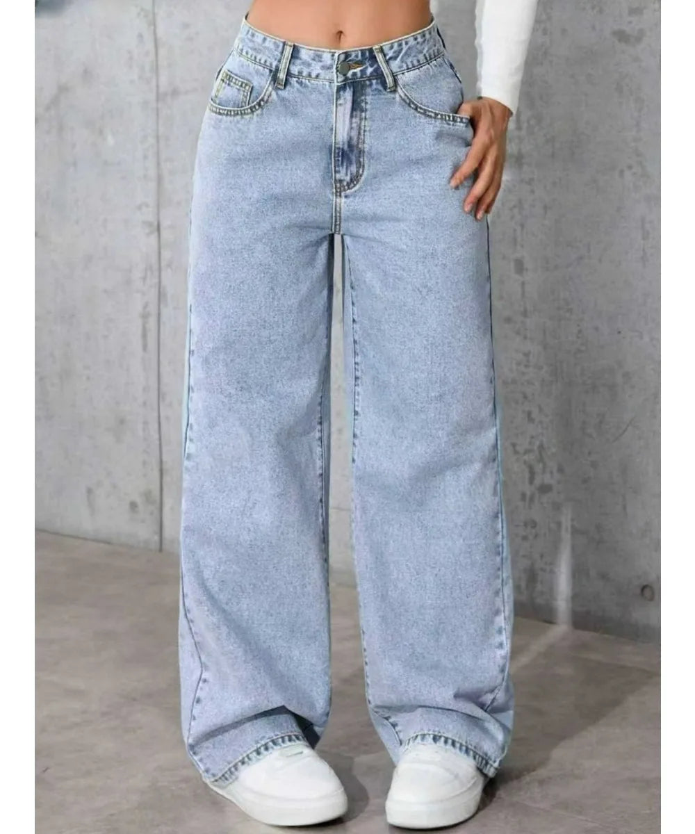 Women’s Wide-Leg Straight Denim Jeans