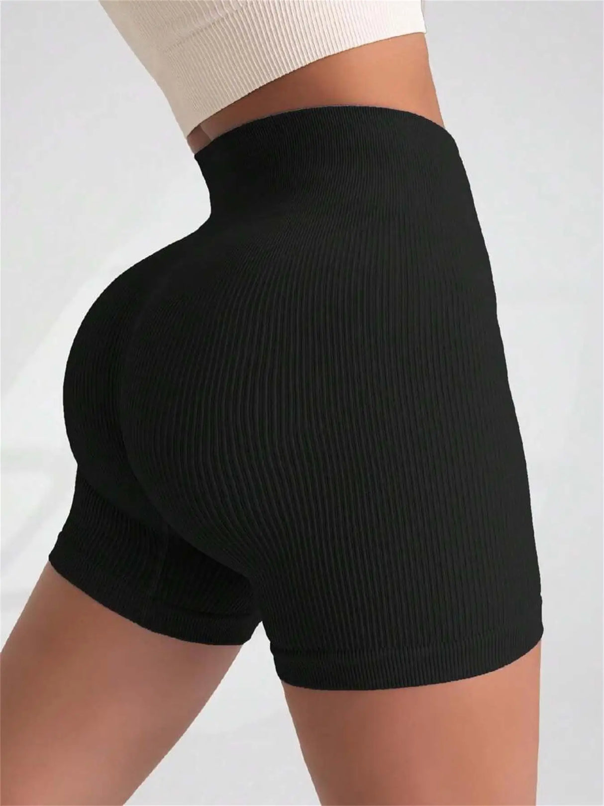 Ribbed Yoga Shorts for Women – High Waist Shaping Sportswear
