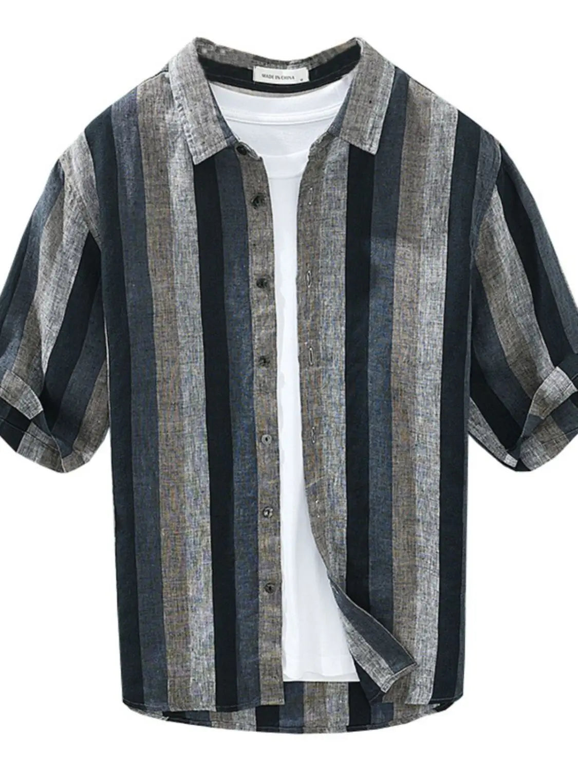 Men’s Elegant Striped Long Sleeve Shirt