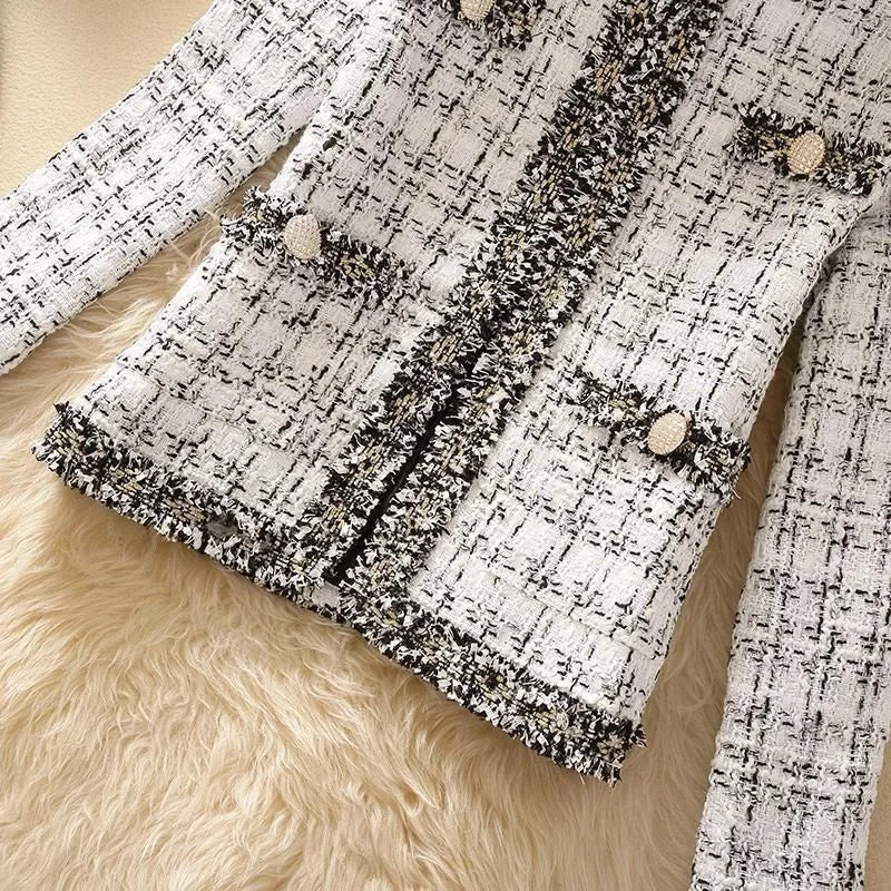 Women’s Tweed Jacket Spring – Trendy Short Tweed Coat Cardigan | Elegant Small Fragrant Ladies Jacket
