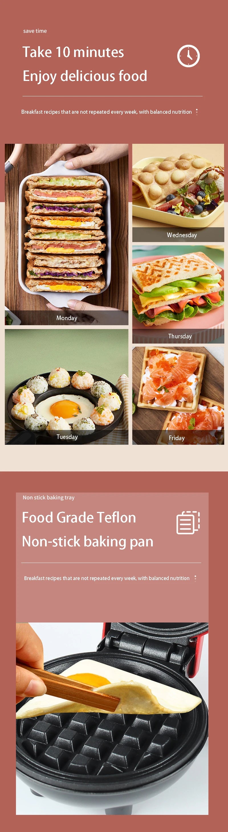 Electric Mini Color Waffle Maker Machine – Compact Breakfast & Dessert Maker for Kid