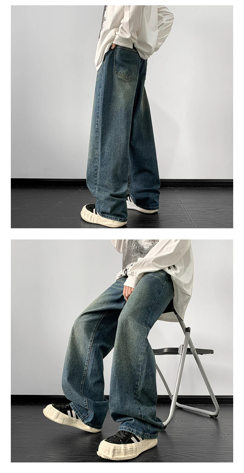 Men’s Streetwear Loose Fit Denim Pants