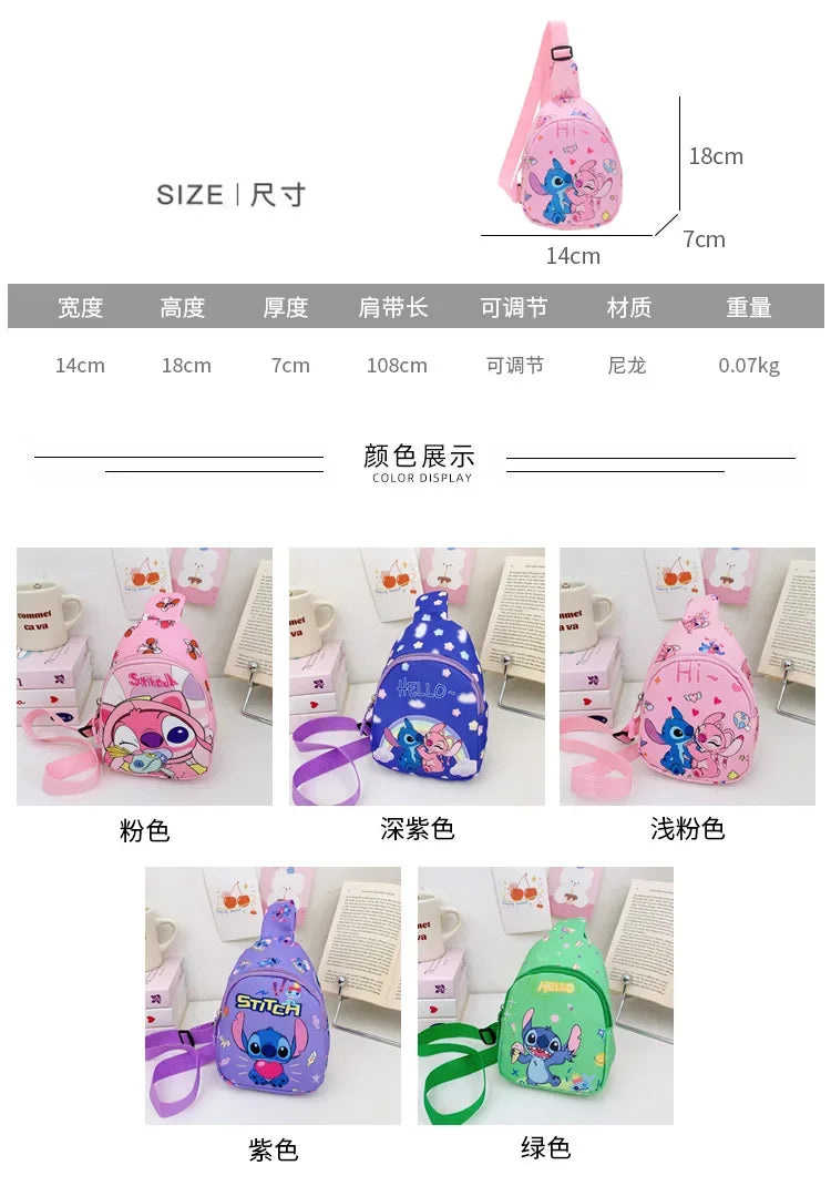Cute Cartoon Stitch & Angel Mini Crossbody Chest Bag