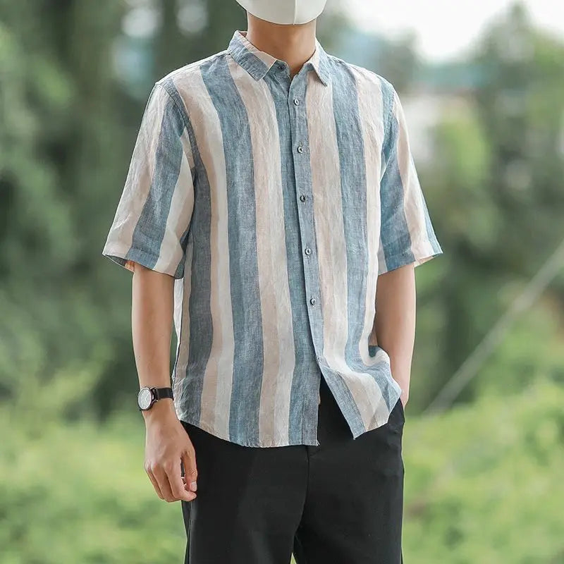 Men’s Elegant Striped Long Sleeve Shirt