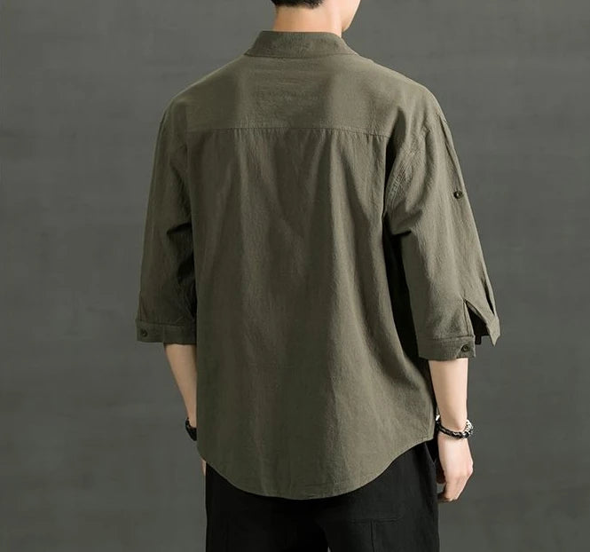 White Linen Cotton Half Sleeve Men’s Shirt