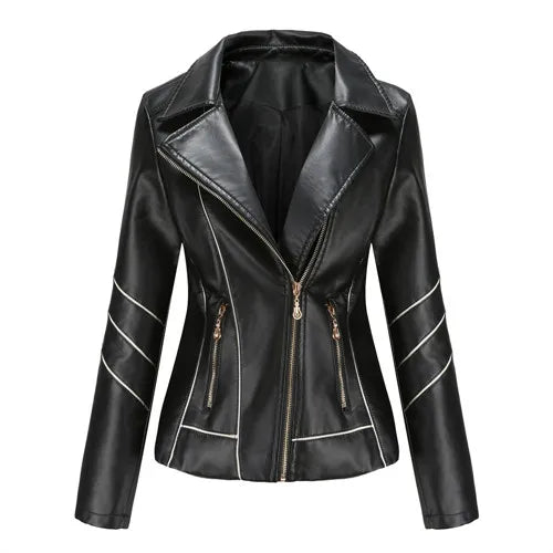 Women's PU Faux Leather Biker Jacket