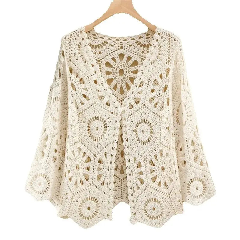 Women’s 2025 Lace Hollow Out Knitted Top