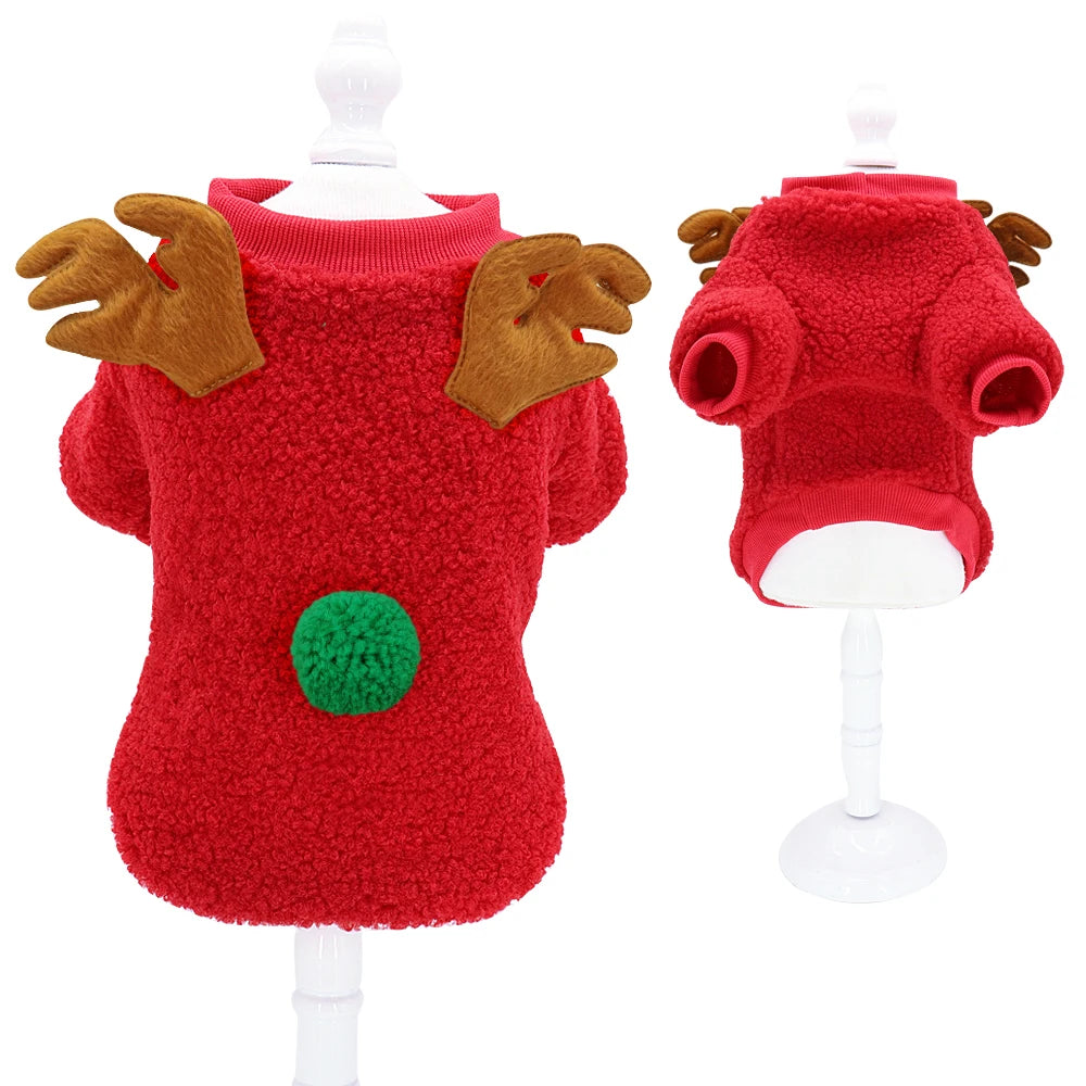 Christmas Pet Dog Winter Warm Hoodie – Coat for Chihuahua, Puppy Outfit, French Bulldog