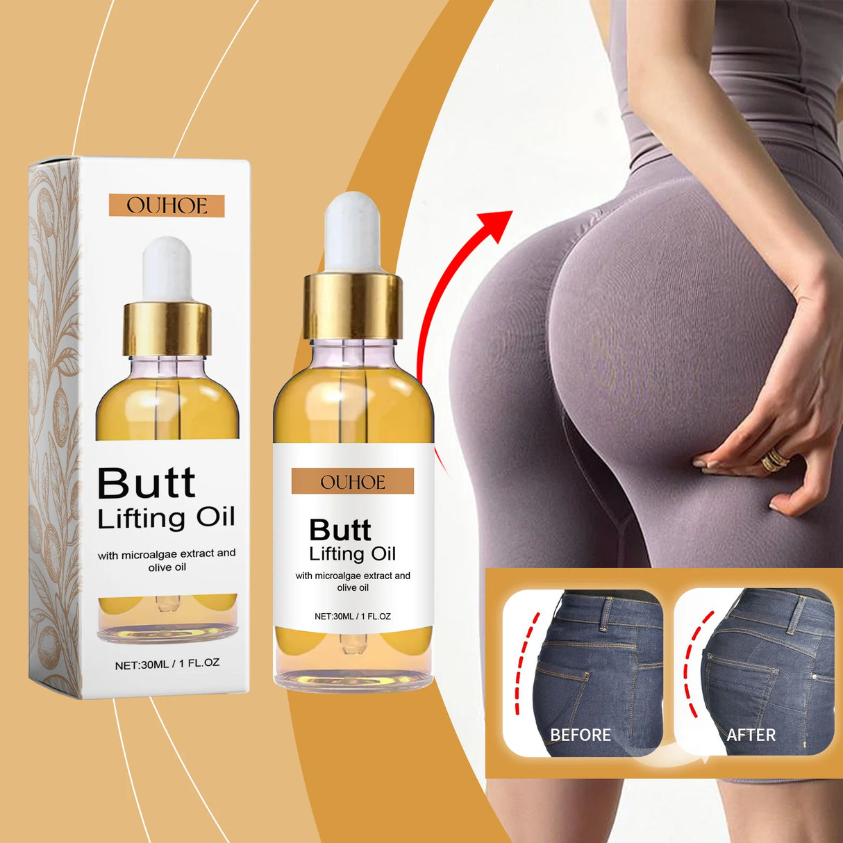 Buttock Enlargement Oil – Natural Hip Lifting & Firming Growth Serum