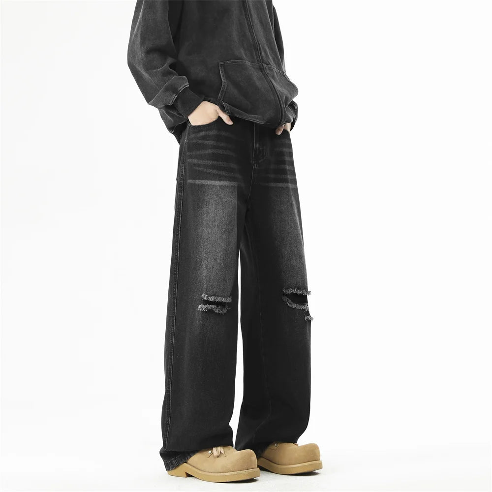Trendy Men’s High Street Ripped Jeans